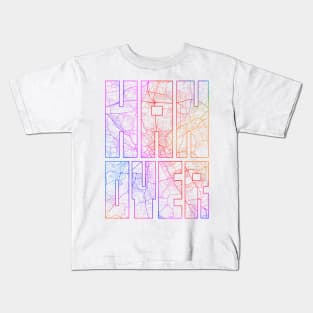 Hanover, Germany City Map Typography - Colorful Kids T-Shirt